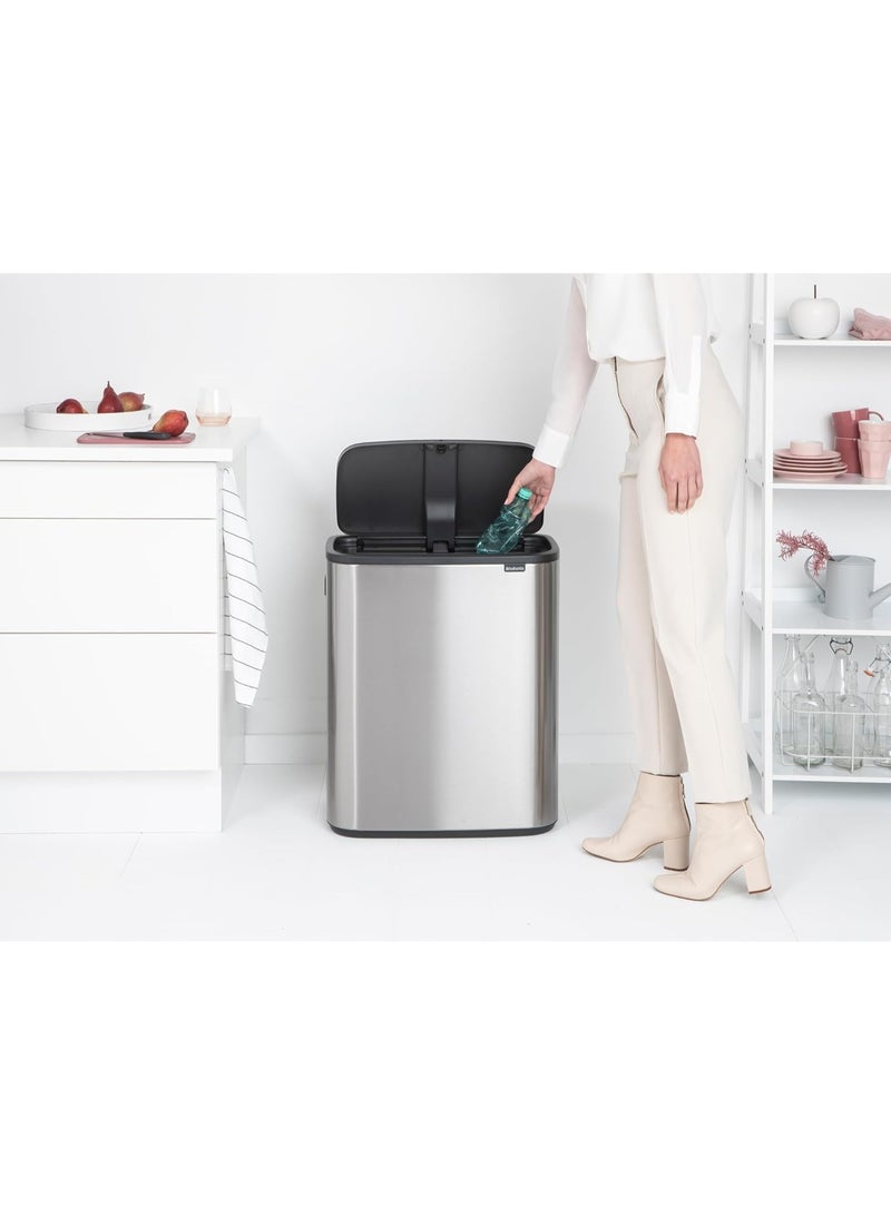 brabantia Stainless Steel Step-On Pedal Trash Can with Liner – 13 Gallon / 50L Soft-Close Lid Fingerprint-Proof Waste Bin with Odor Filter | Kitchen, Bathroom & Outdoor Dustbin - Image 2