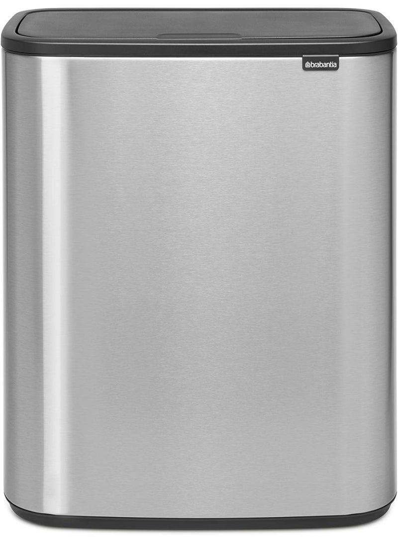 brabantia Stainless Steel Step-On Pedal Trash Can with Liner – 13 Gallon / 50L Soft-Close Lid Fingerprint-Proof Waste Bin with Odor Filter | Kitchen, Bathroom & Outdoor Dustbin - Image 1