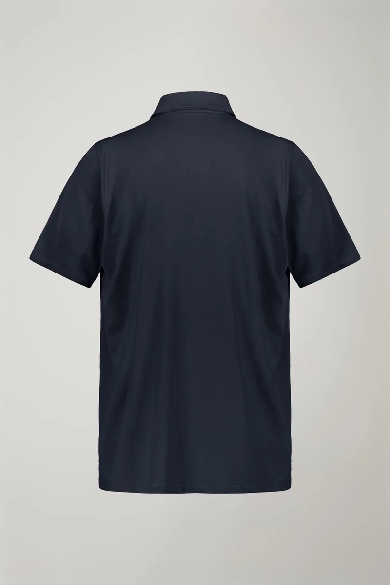 Doppelganger Blue Men's polo shirt short sleeves 100% supima cotton regular fit - Dk Blue for Men | Best Price UAE