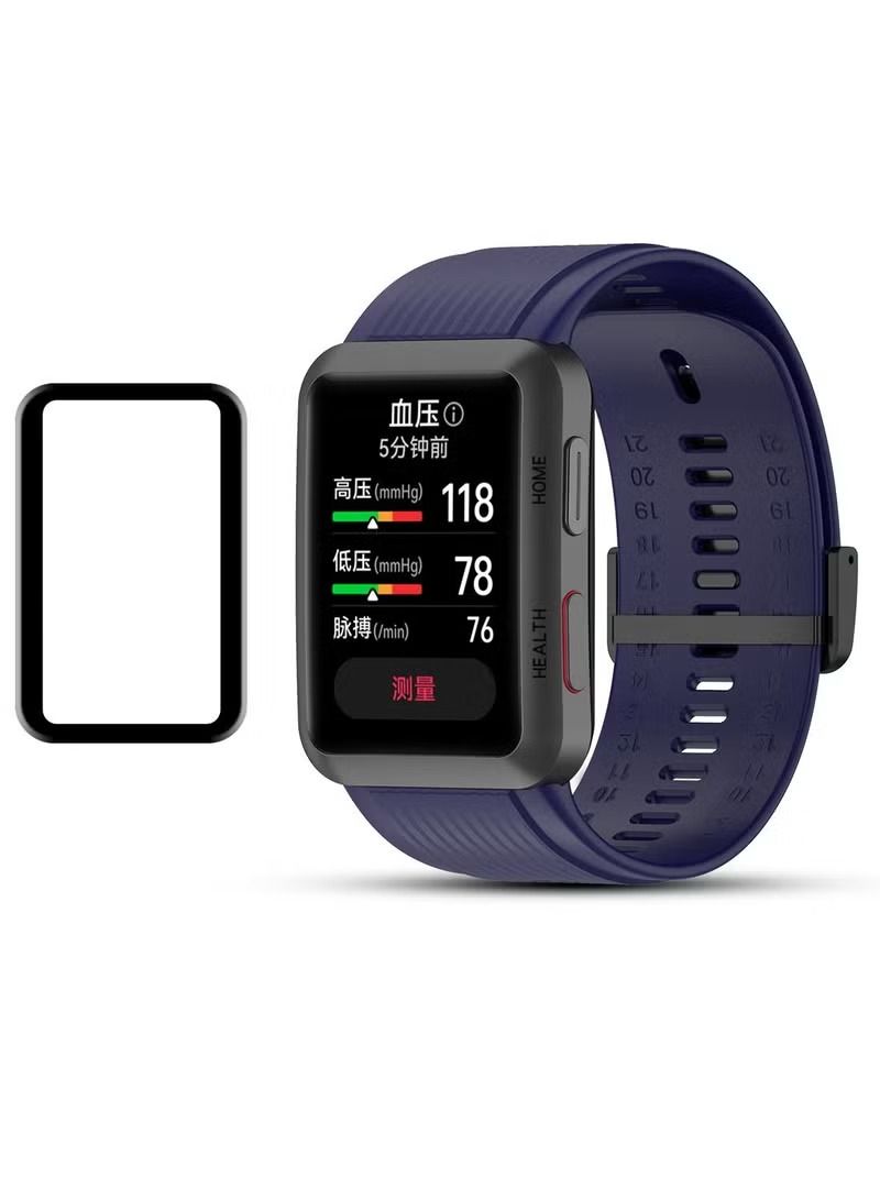 Zaboon Silicone Waterproof Adjustable Replacement Watch Band 133mm Compatible for Huawei Watch D Large - Navy Blue - Image 1