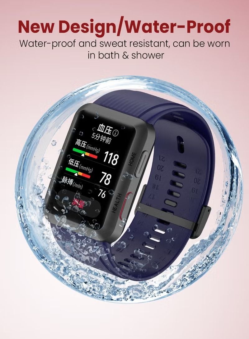 Zaboon Silicone Waterproof Adjustable Replacement Watch Band 133mm Compatible for Huawei Watch D Large - Navy Blue - Image 2