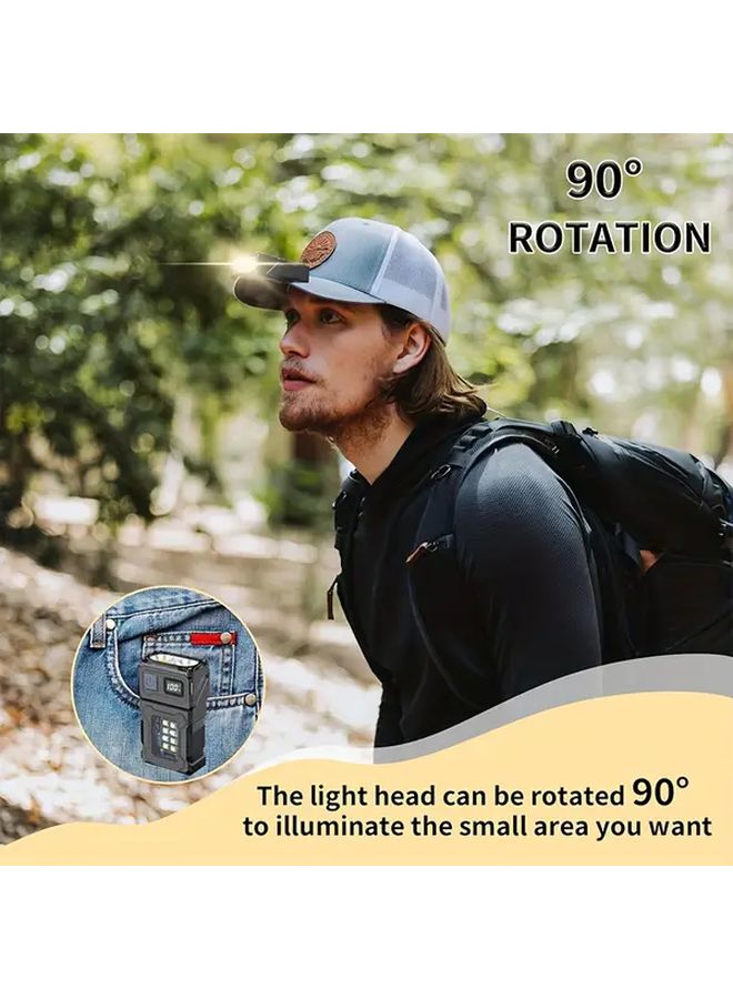 Black Magnetic Work Light 180 Rotating Head 1200mAh Battery USB Phone Charging 7 Modes - Image 3