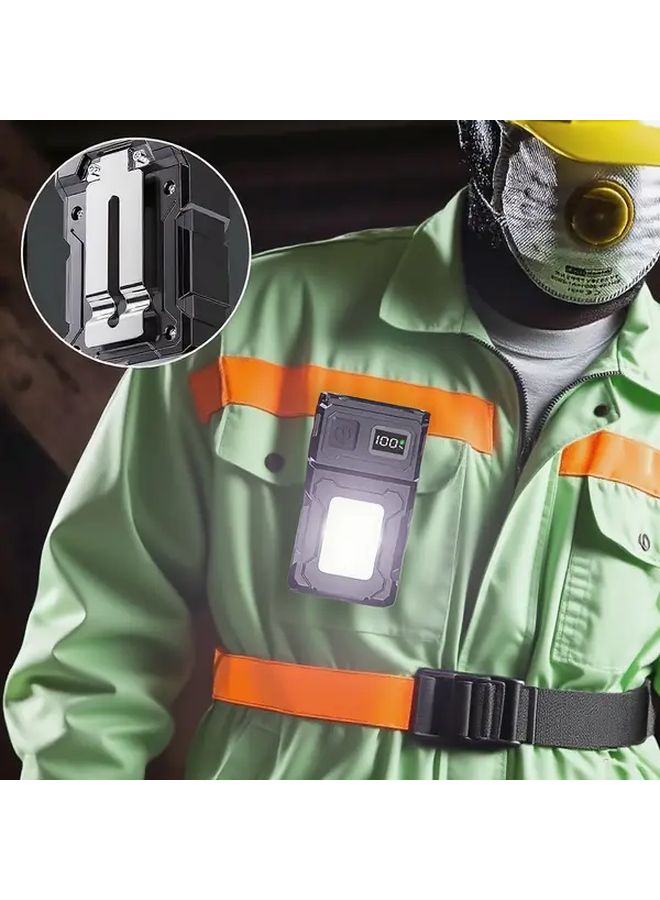 Black Magnetic Work Light 180 Rotating Head 1200mAh Battery USB Phone Charging 7 Modes - Image 2