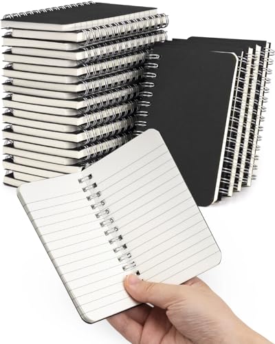 Dynta Mini Spiral Notebooks 3x5 Bulk, Pocket Notebooks Memo Pads 30 Packs, Small Notepads Black Cardboard Cover for Men, Women, Kids, Home, Office, School, Travel (60 Sheets/120 Pages) - Image 1