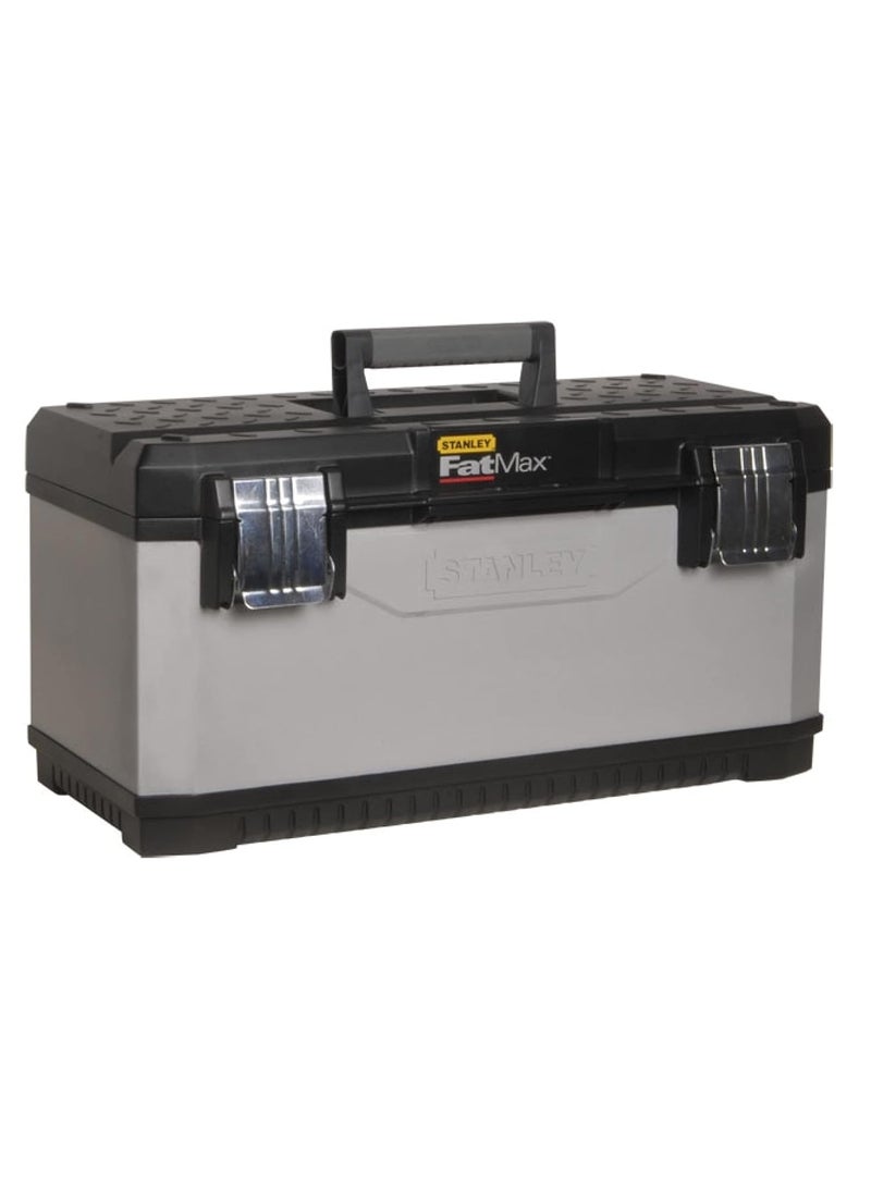 Stanley STANLEY FATMAX 195617 26 Metal Plastic Tool Box BiMaterial Handle Vertical Storage Unit For Better Organisation 30 Kg Load Capacity Ideal For Working With Pipes Lumber 66x293x293 cm  - Image 1