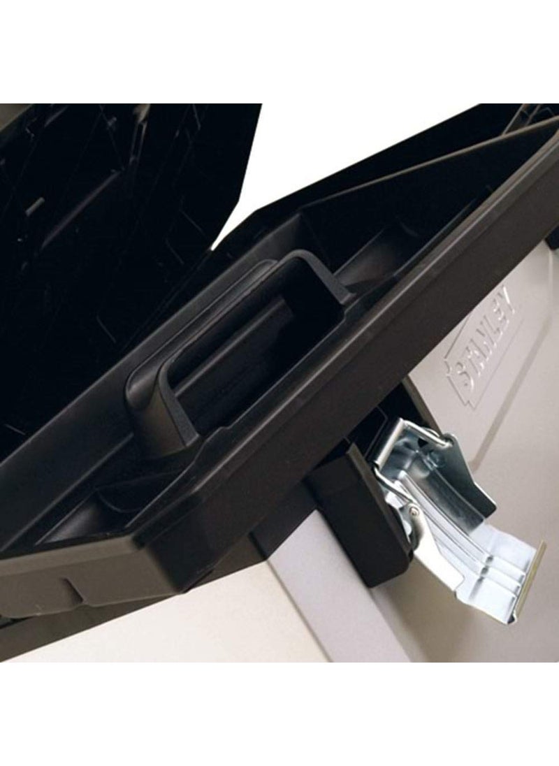 Stanley STANLEY FATMAX 195617 26 Metal Plastic Tool Box BiMaterial Handle Vertical Storage Unit For Better Organisation 30 Kg Load Capacity Ideal For Working With Pipes Lumber 66x293x293 cm  - Image 4