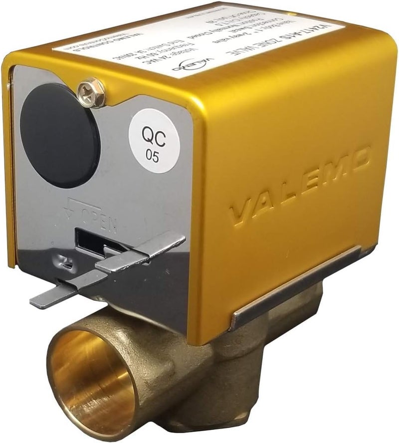 Valemo V2427-A1S Motorized Zone Valve, 2-way, 1" Threaded NPT, Normally Closed, 24 VAC with End Switch - Image 1
