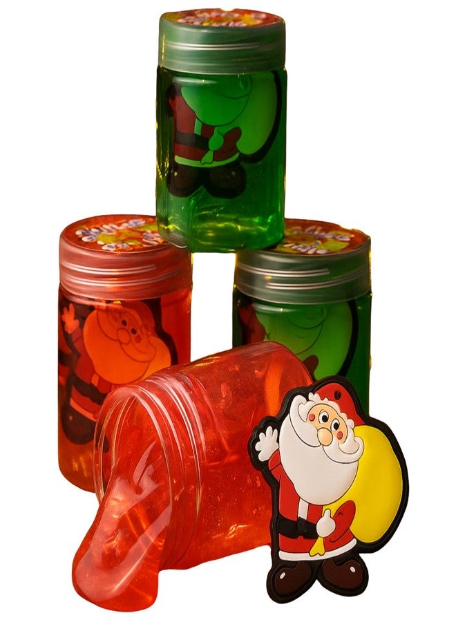 ZESTO سلايم زيستو بنكهة عيد الميلاد (عبوة من 4 قطع) معطر برائحة ألعاب بابا نويل داخل البرطمان | طقم اصنعه بنفسك للأولاد والبنات والأطفال من 3 إلى 10 سنوات (500 غرام) | هدية عيد ميلاد للأطفال | لعبة مطاطية ناعمة - عيد الميلاد - Image 3
