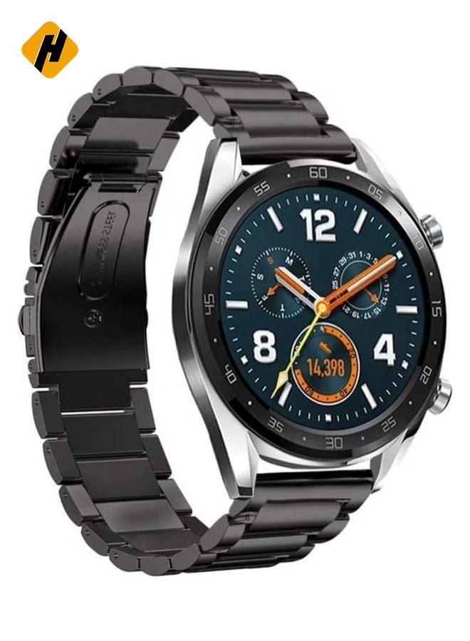 HuHa Classic Stainless Steel Smartwatch Strap Band For Huawei Smart Watch GT2 and GT/Honor Magic 2 22millimeter - Image 1