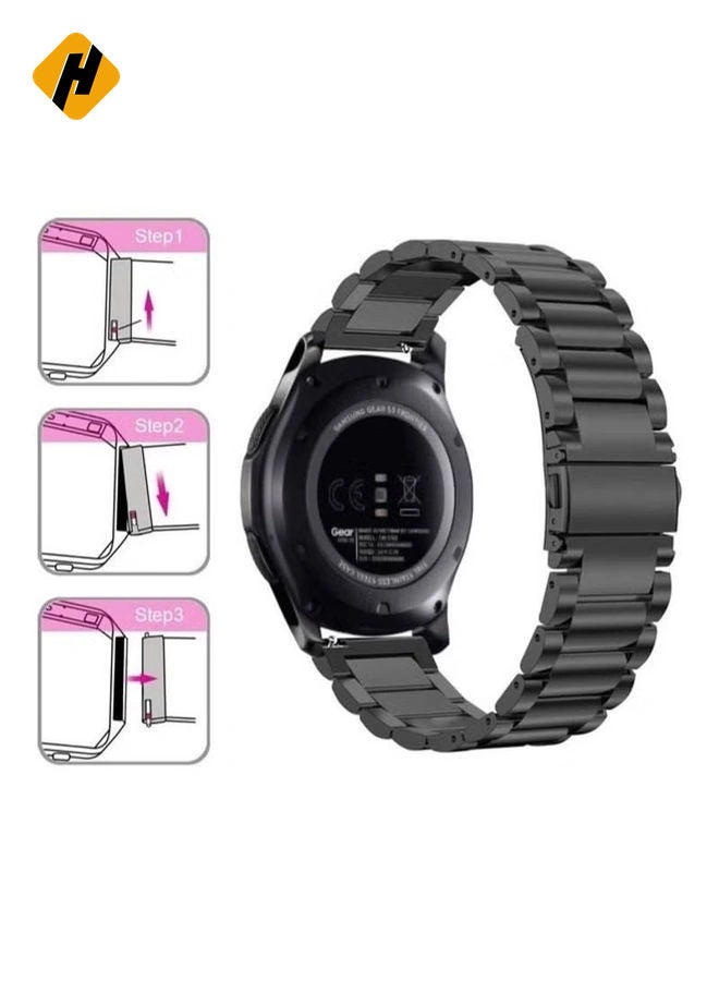 HuHa Classic Stainless Steel Smartwatch Strap Band For Huawei Smart Watch GT2 and GT/Honor Magic 2 22millimeter - Image 3