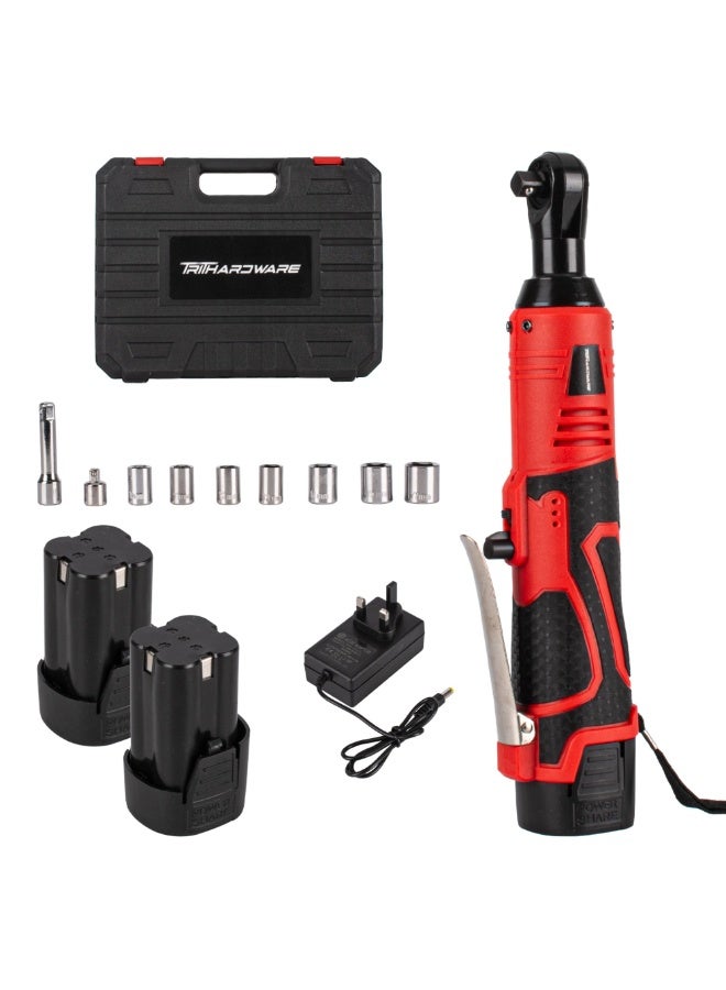 تريثاردوير مجموعة مفاتيح ربط كهربائية، مفتاح ربط لاسلكي، أدوات ربط كهربائية 3/8 بوصة بسرعة متغيرة، إضاءة LED، 7 مقابس، عبوتان من بطارية ليثيوم أيون 2.0 أمبير/ساعة وشاحن سريع - Image 1