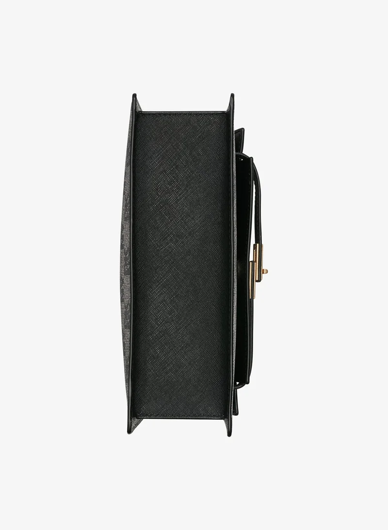 DKNY BLACK LOGO/ BLACK Marcia Medium Logo Top Handle Satchel for Women | Best Price UAE