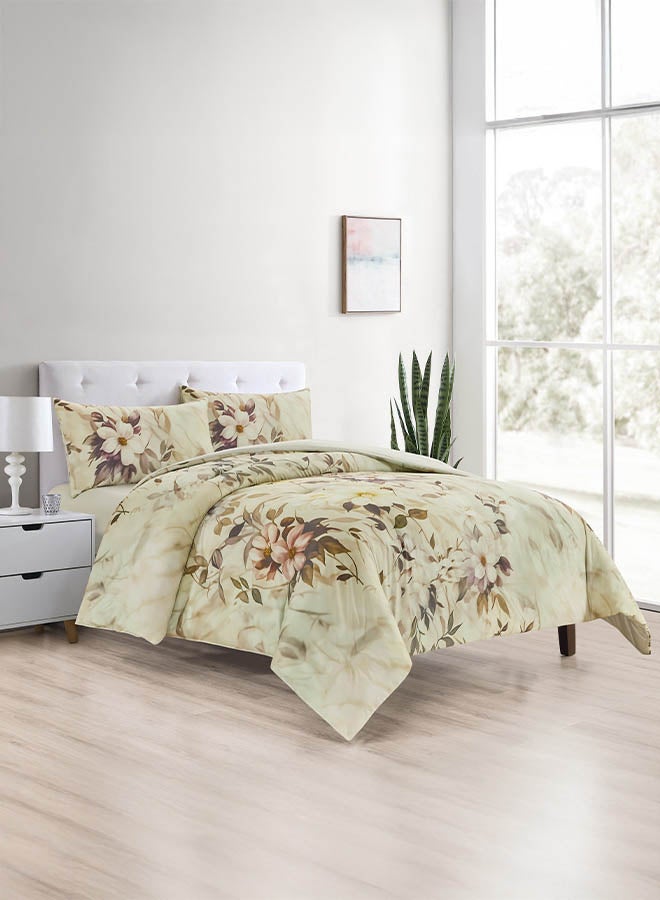 In-House New Boy | Microfiber Comforter Set 4 Pieces - King - 260x240 cm - Beige  - Image 1