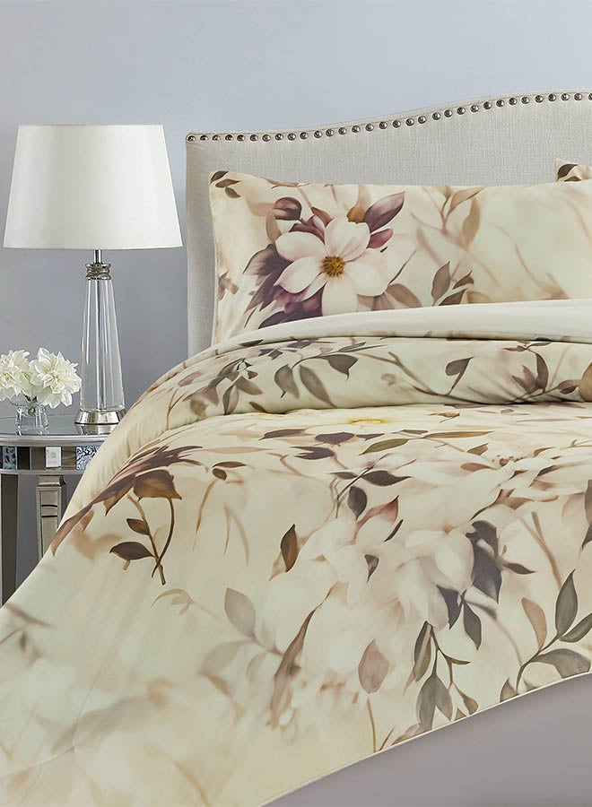 In-House New Boy | Microfiber Comforter Set 4 Pieces - King - 260x240 cm - Beige  - Image 3