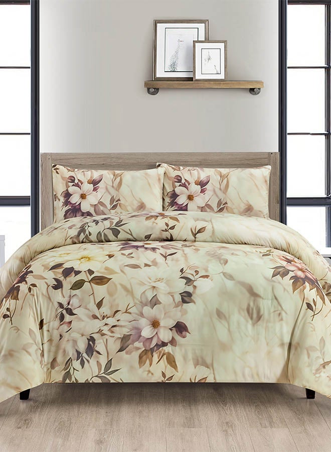 In-House New Boy | Microfiber Comforter Set 4 Pieces - King - 260x240 cm - Beige  - Image 5