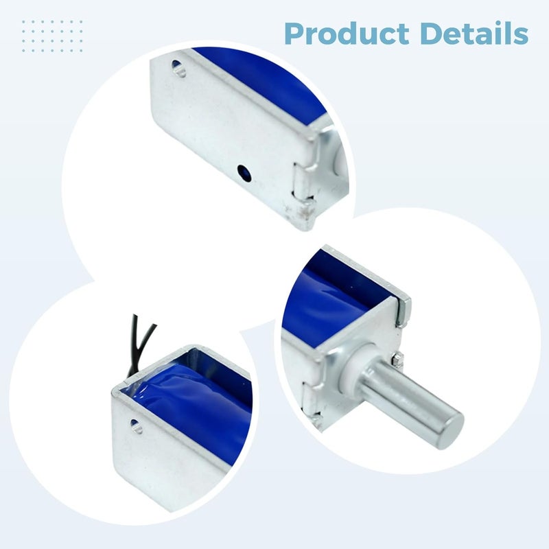 Linear Actuator V700-06, 2 Pcs Mini Solenoid Push Pull, 3 Mm Stroke Electromagnet with Cables and Screws, Metal Shell Long-Lasting, for Projects DIY Automation - Image 4