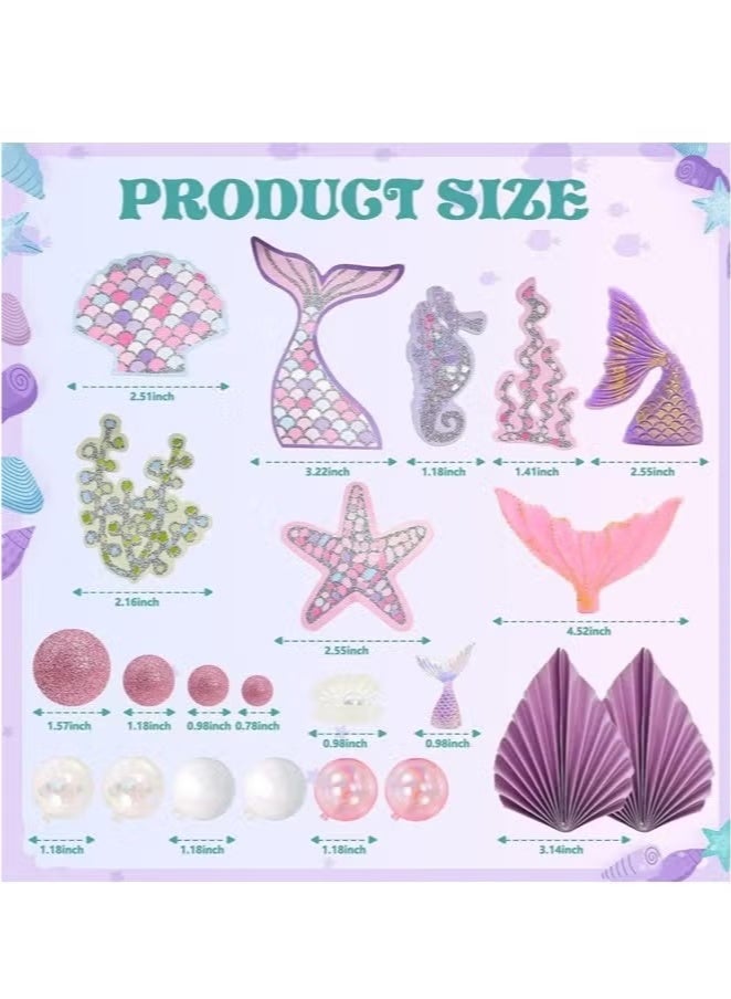 Ailily 22 pcs Mermaid Theme Cake Topper Set Birthday Cake Decoration - Image 3