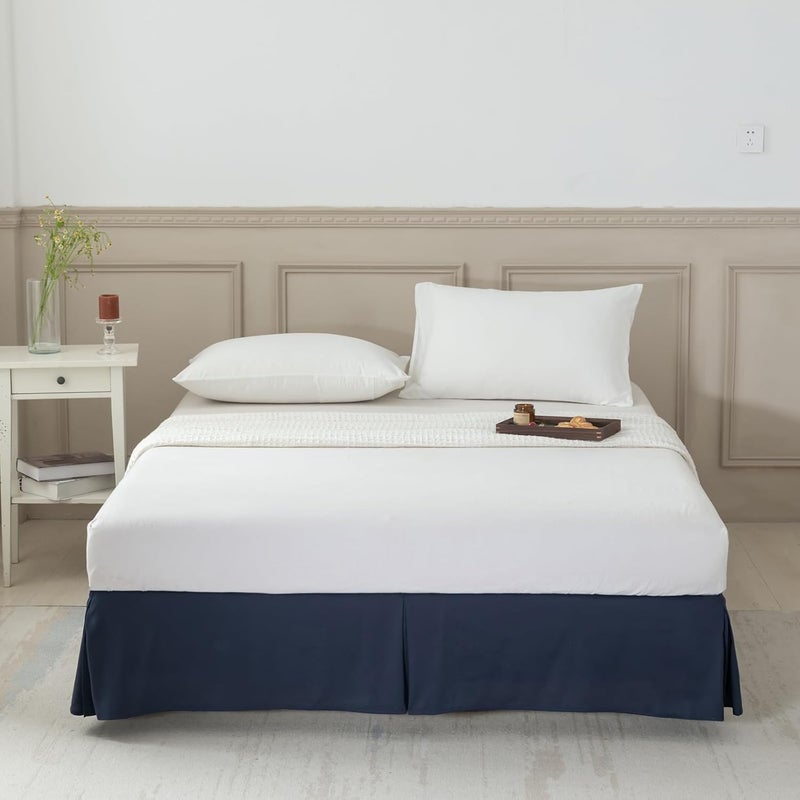 Bed Skirt,King 78x80+Drop14inch 1pc Lightweight Pleated Bed Skirt–Ideal Skirt for Bed,Suitable for Bedroom,Home,Soft Polyester in Brown for Bedding Decoration - Image 2