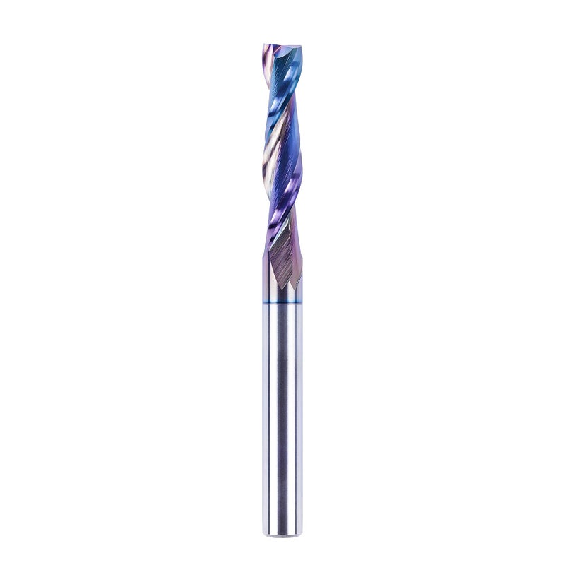 SpeTool Upcut Spiral Router Bits 1/4 Inch Shank with Coating, 1-1/4 Inch Cutting Length 3 Inch OVL, Carbide Up Cut Router Bit for CNC Woodworking Inlay Slot Mortise Cutting Carving Engraving - Image 1