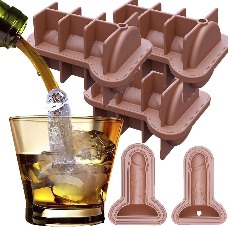 klarako Adult Prank Ice Cube Mold, Adult Ice Cube Tray, Adult Ice Cube Molds, Funny Ice Cube Tray for Gag Party Joke Gifts (3 Brown) - Image 1
