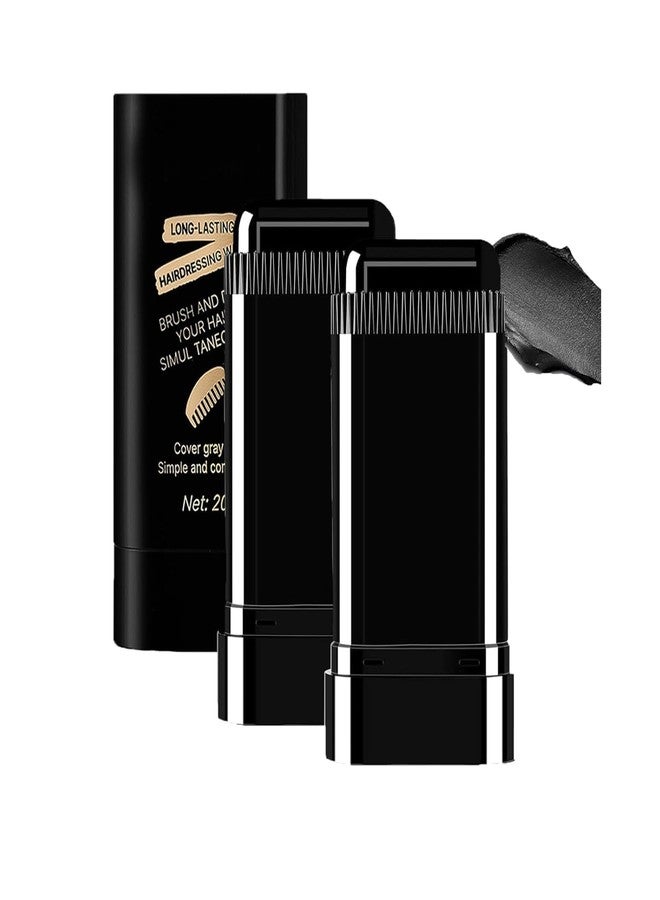 pewatul 2-in-1 Hair Color Stick & Comb, Long-Lasting Waterproof Color,Sweat-Proof, Quick Root Touch-Up, Easy Root Coverage for Everyday Styling, For Women & Men (BLACK) - Image 1