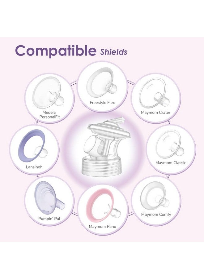 Maymom Pump Parts Compatible with Lansinoh Breastpump,Flange, Wide-Mouth Connector,Valve, Tubing and Backflow Protector, Not Original Lansinoh Accessories. (Flange 17mm Classic)