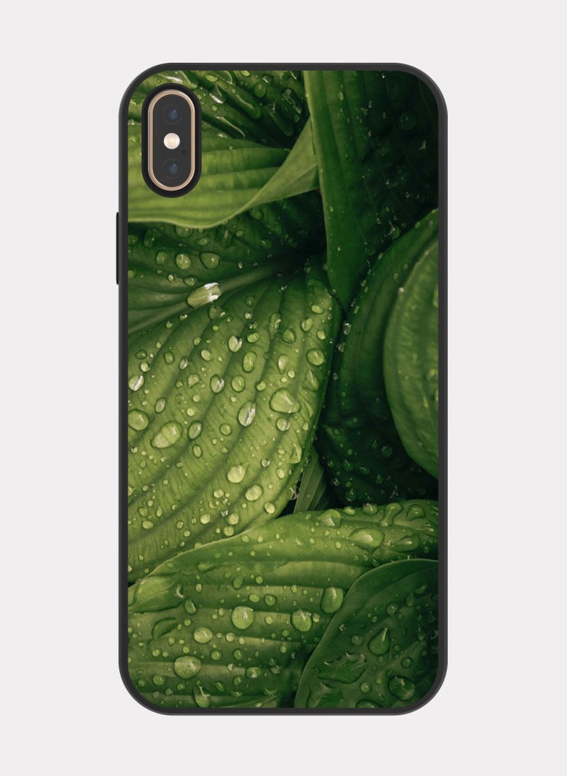 PXLAAT iPhone X MAX case cover Green Leafs - Image 1