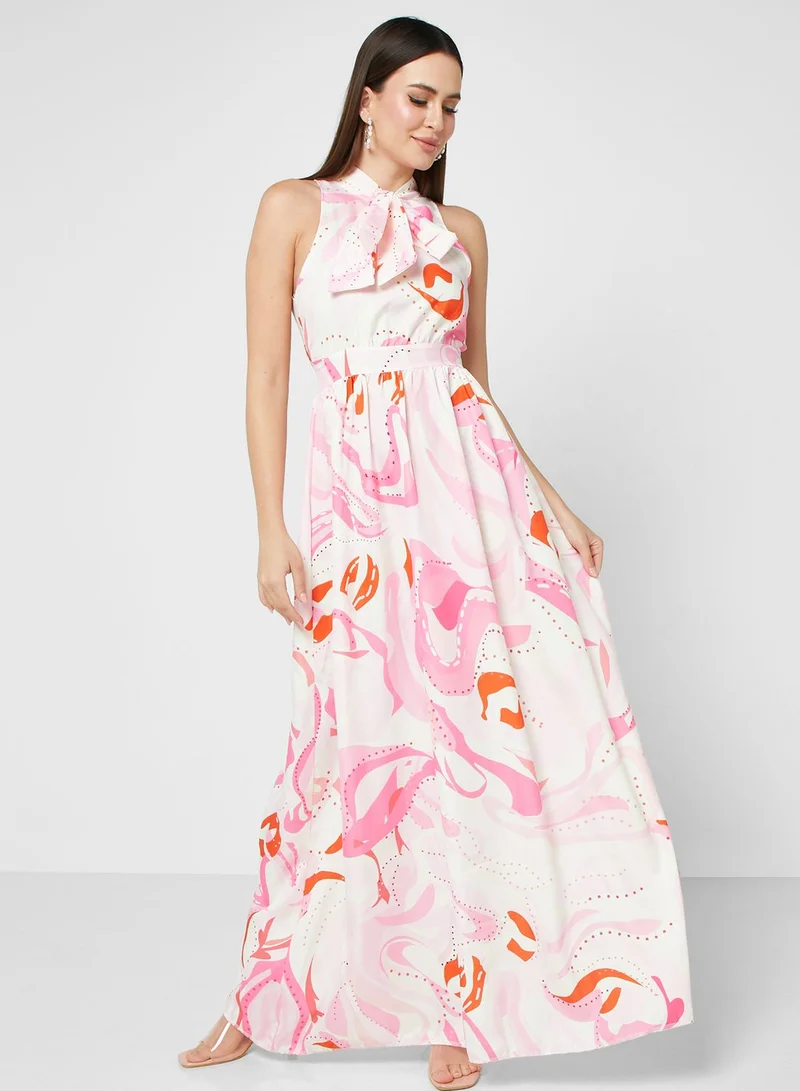 ELLA Abstract Print Maxi Dress