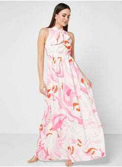 ELLA Printed Halter Dress  - Image 4