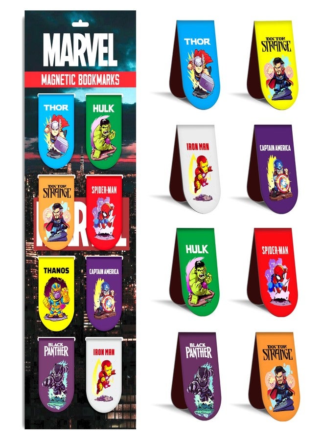 Goelite Aesthetic Magnetic Bookmarks for Novels and Books | Merchandise Accessories for Book and Novel Lovers | (Super Heroes - 8 Pack) - Image 1