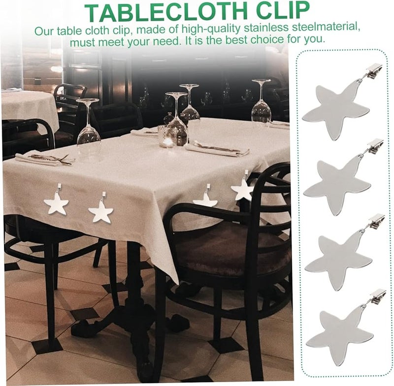 Stainless Steel Tablecloth Clips 4 Pack for Outdoor Picnic Table Cover Clamp Indoor Home Party Restaurant - Image 5