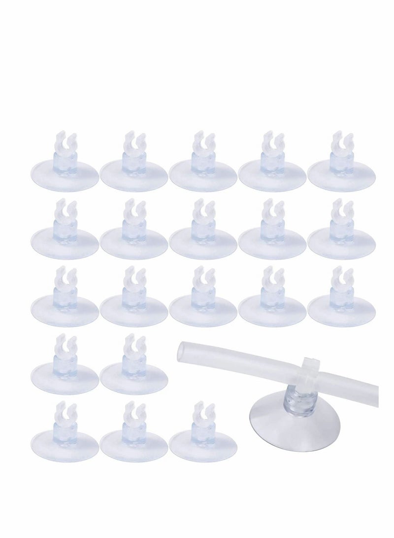 Y&D Air Pipe Suckers, Aquarium Fish Tank Sucker Holders, for Line Tube Hose Pump, Suction Cups Airline Cup Tubing Clear Holders Clips Clamps, 20 PCS  - Image 1