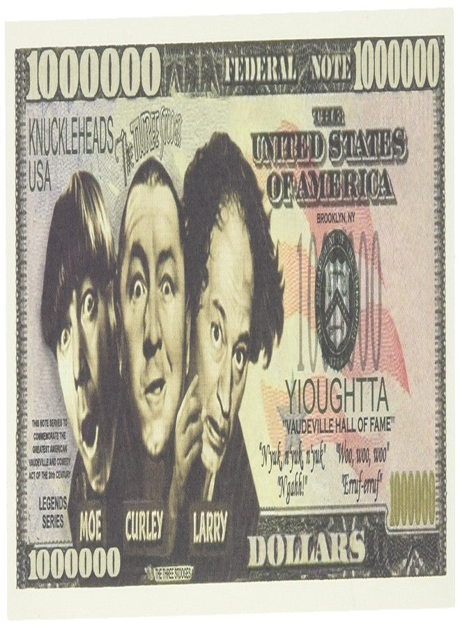 Novelty Bill - The Three Stooges $Million Dollar$ Collectible - Curly - People - Adult - 6.14 x 2.61 inches - Paper - No batteries required - Image 1