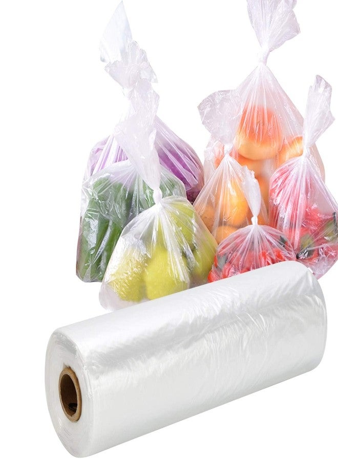MBLABEL 12" X 16" Plastic Bags for Food Storage, 350 Bags/Roll Clear Plastic Produce Bag, Transparent Small Large Food Storage Bags Bulk for Bread Fruits Vegetables - Image 1