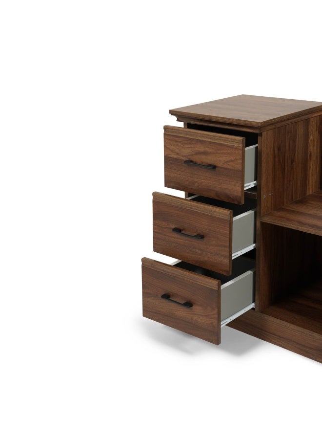 Pan Home غرفة نوم نورا 5 قطع 180×200 سم خشب ام دي اف - جوز - Image 5