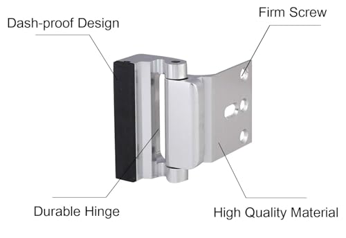 TOYFUL 2 Pack Door Reinforcement Locks with 8 Screws, Home Security Door Lock for Toddler, Childproof Door Lock Night Lock Withstand 800 Lbs Silver - Image 3