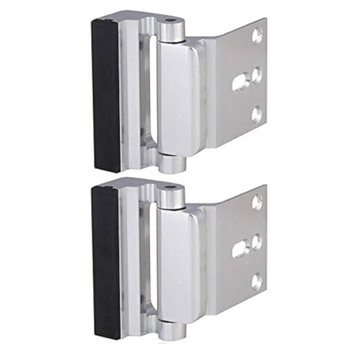 TOYFUL 2 Pack Door Reinforcement Locks with 8 Screws, Home Security Door Lock for Toddler, Childproof Door Lock Night Lock Withstand 800 Lbs Silver - Image 1