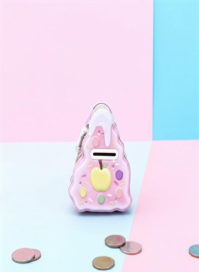 Sajani Cute Cartoon Creative Portable Piggy Bank, Money Saving Box with Combination Lock, Mini Coin Bank Gifts for Boys and Girls, Best Return Gifts for Kids (Pack of 1) (Cake - Pink) - Image 1