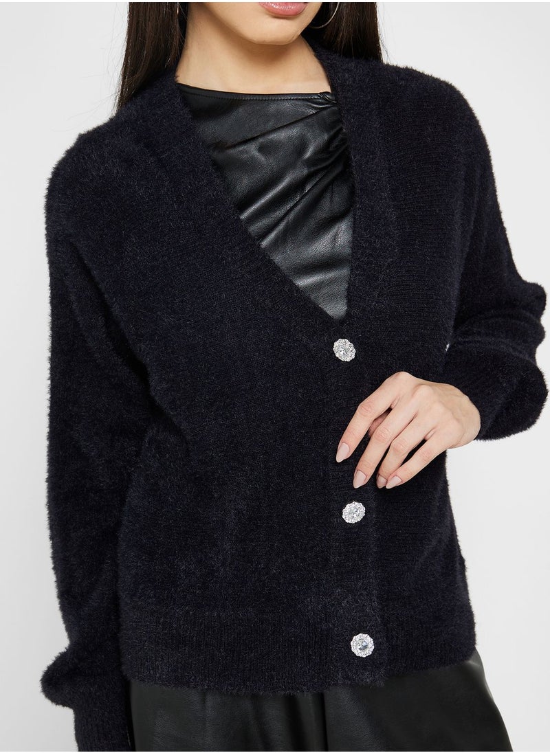 ONLY - V-Neck Knitted Cardigan - Image 1