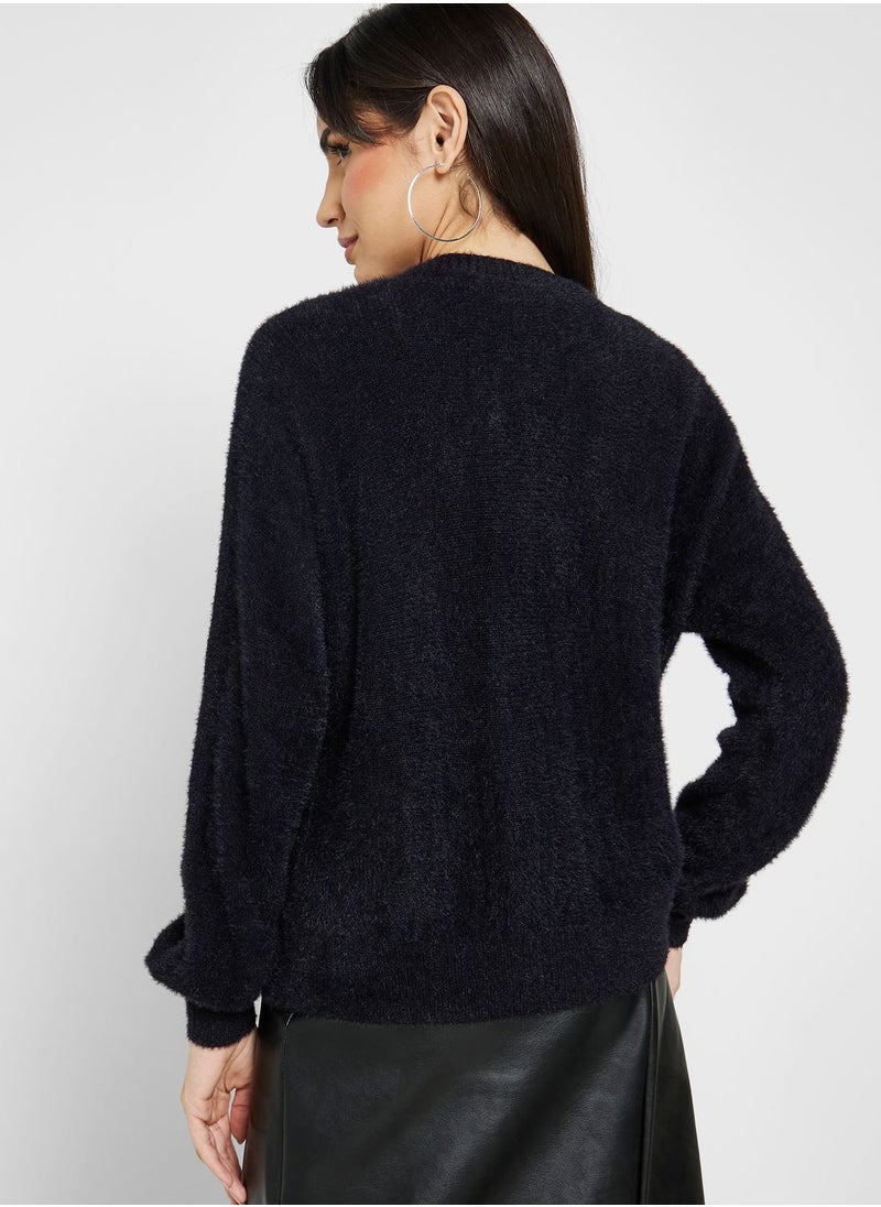 ONLY - V-Neck Knitted Cardigan - Image 1