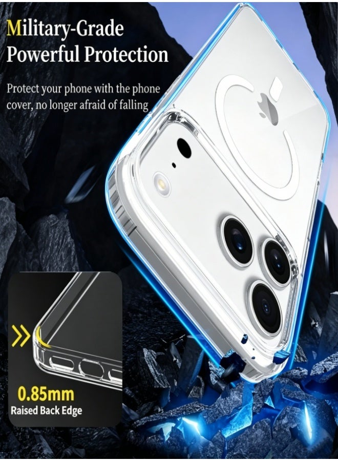 Hirospace iPhone 17 Pro Max Case Magsafe Strong Magnet Upgraded Shutter Button Delay Yellowing 17 Pro Max Case Military-Grade Protection Wear-resistant iPhone 17 Pro Max Cover Compatible with Magsafe Accessory clear - Image 2