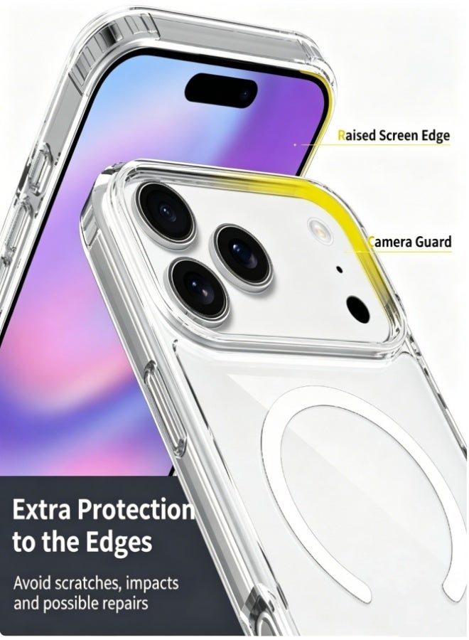 Hirospace iPhone 17 Pro Max Case Magsafe Strong Magnet Upgraded Shutter Button Delay Yellowing 17 Pro Max Case Military-Grade Protection Wear-resistant iPhone 17 Pro Max Cover Compatible with Magsafe Accessory clear - Image 3