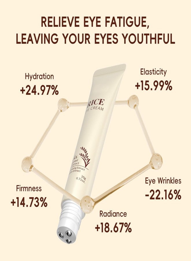 AKARY ARAKY Rice Under Eye Cream Roll-On for Dark Circles, Triple Roll & Glow the Skin Around The Eyes, Intense Hydrating & Firming, Serum for Eye Puffiness, Dullness, Dryness, Wrinkle Under The Eyes - Image 4