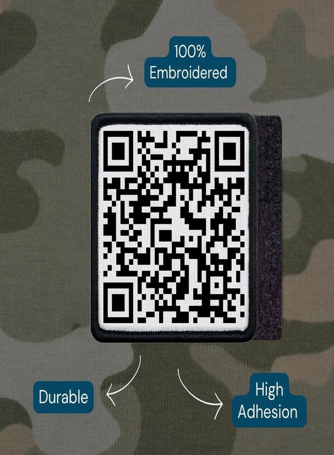 Laughing Lizards Rickroll QR Code Patch | | QR Code Plays Rick Astley's Never Gonna Give You Up, Includes (2) Funny Morale Hook & Loop Military Patches, Tactical Patches for Hats, Bags & Equipment - Image 2