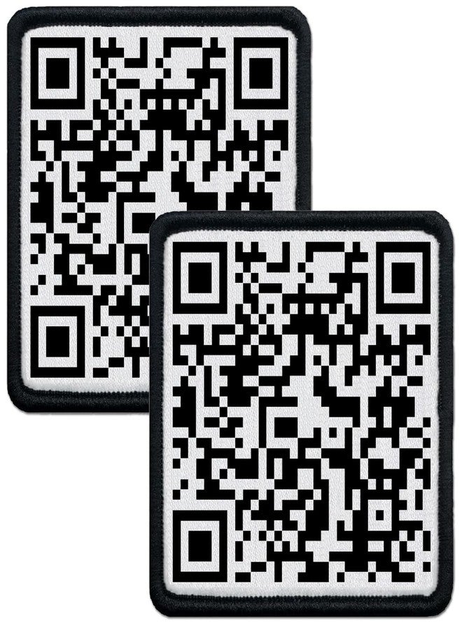 Laughing Lizards Rickroll QR Code Patch | | QR Code Plays Rick Astley's Never Gonna Give You Up, Includes (2) Funny Morale Hook & Loop Military Patches, Tactical Patches for Hats, Bags & Equipment - Image 1