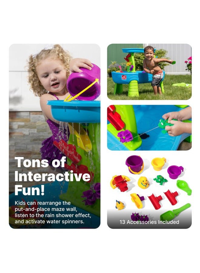 Step2 Rain Showers Splash Pond Toddler Water Table, Kids Water and Sand Activity Sensory Playset, Summer Outdoor Toys, 13 Piece Toy Accessories, For Toddles 1.5+ Years Old - Image 4