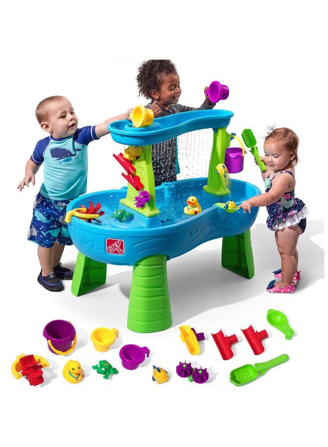 Step2 Rain Showers Splash Pond Toddler Water Table, Kids Water and Sand Activity Sensory Playset, Summer Outdoor Toys, 13 Piece Toy Accessories, For Toddles 1.5+ Years Old - Image 1