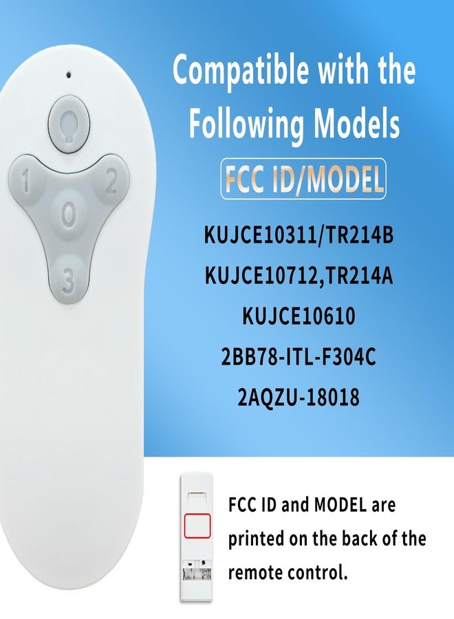 CeilingBreeze Ceiling Fan Remote Control Replacement, Compatible with Harbor Breeze KUJCE10311/TR214A KUJCE10712/TR214B 2BB78-ITL-F304C | 3-Speed + Light Dimmer | Learning Key Setup with Wall Mount (Remote Only) - Image 3