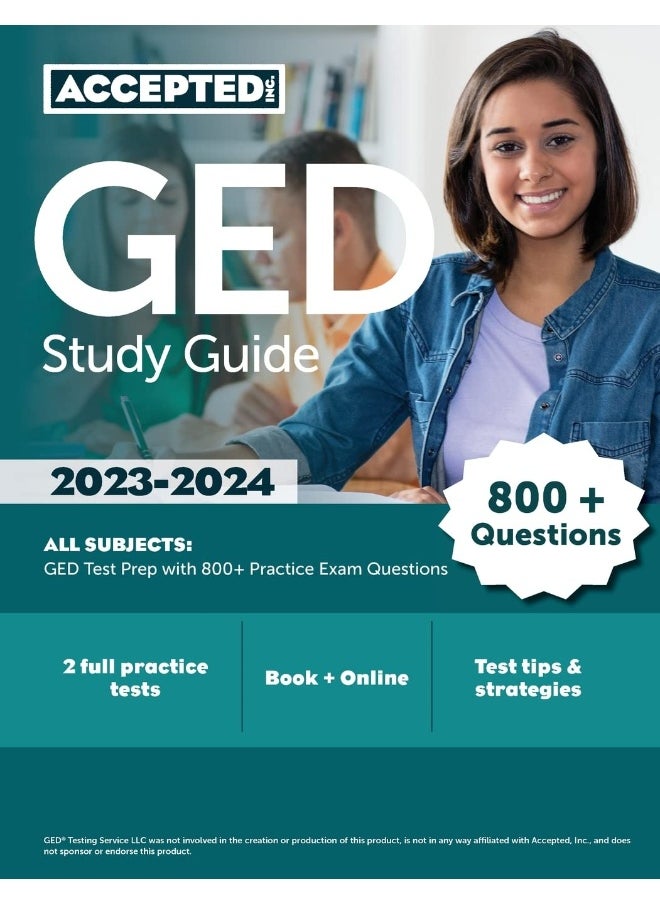null - Accepted, Inc. GED Study Guide 2023-2024 All Subjects: GED Test Prep with 800+ Practice Exam Questions - Image 1