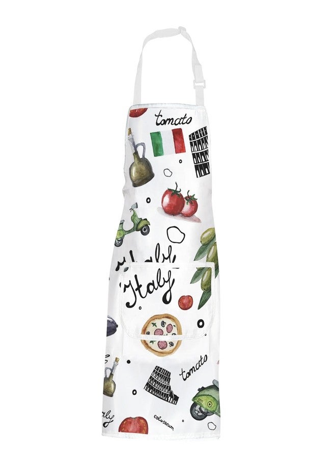 POFULL Italy Landmarks Apron Rome Italy Kitchen Gift Italian Cooking Apron Housewarming Gift for Her (Italy Apron) - Image 1
